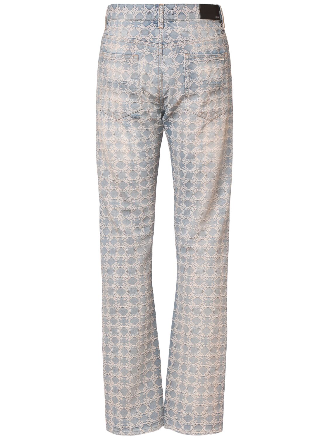 Shop Amiri Quad Straight Jeans In Lighblue