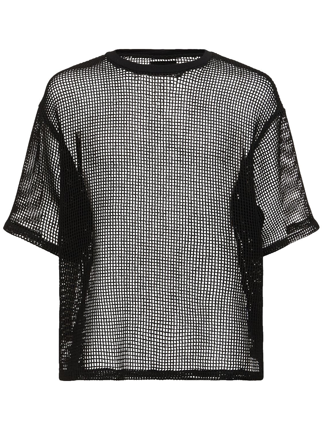 Image of Woven Cotton Loose T-shirt