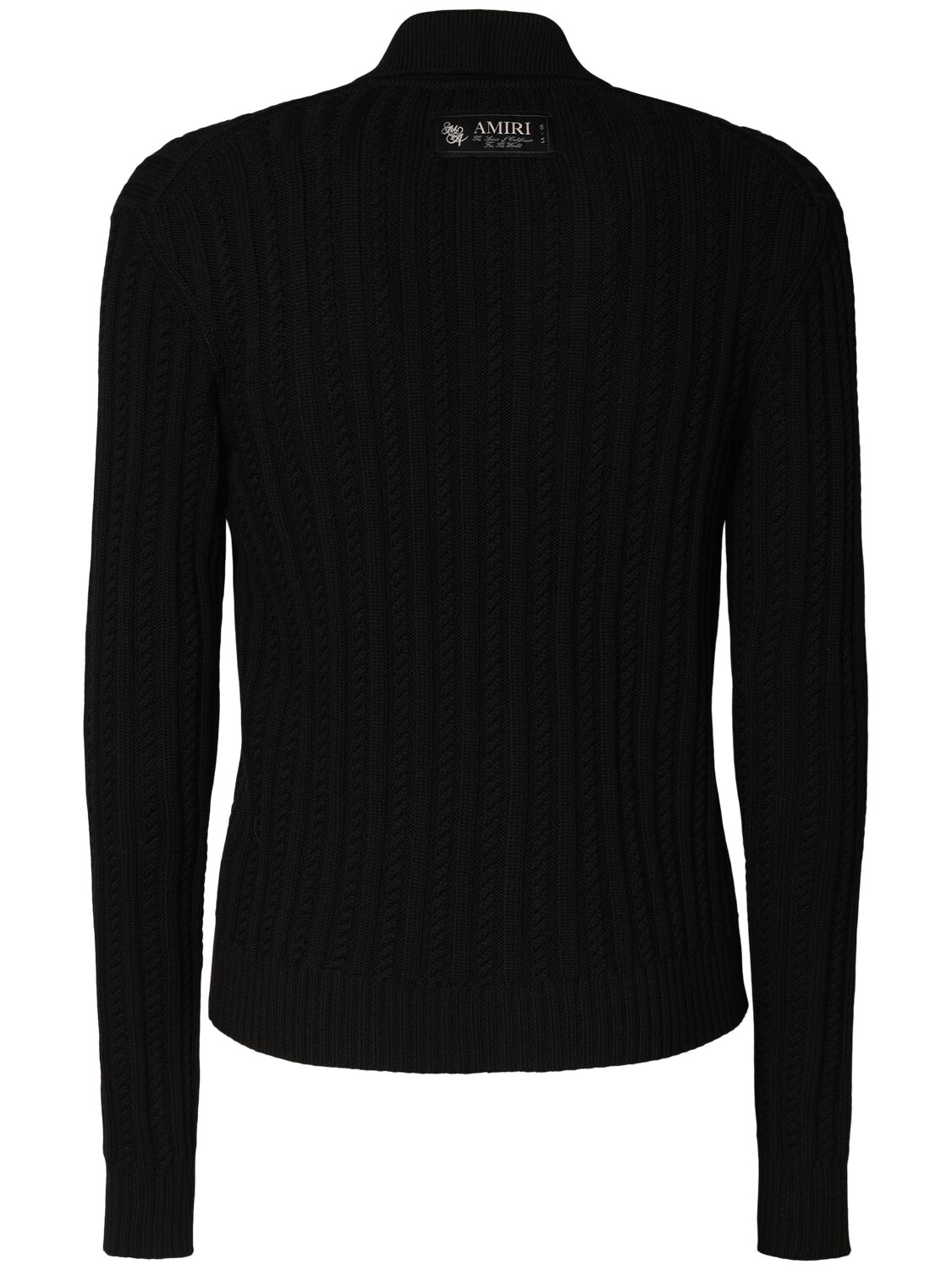 Shop Amiri Long Sleeve Polo In Black