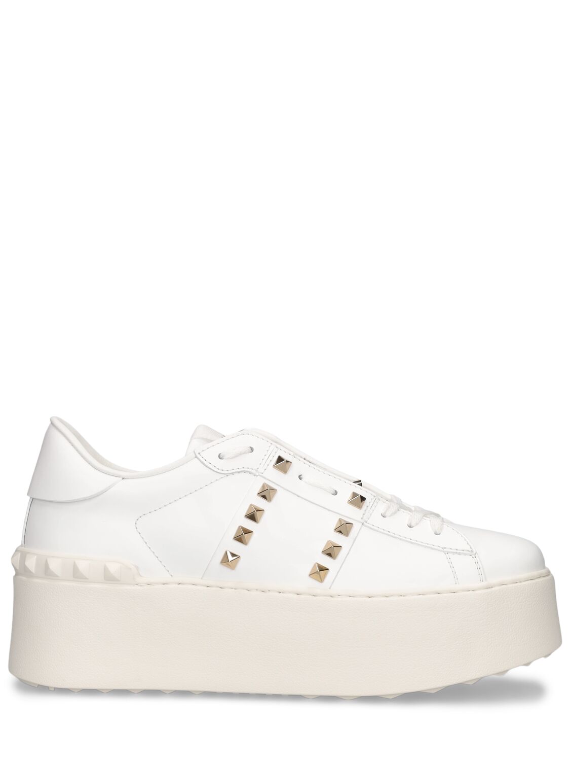 Image of Rockstud Leather Sneakers