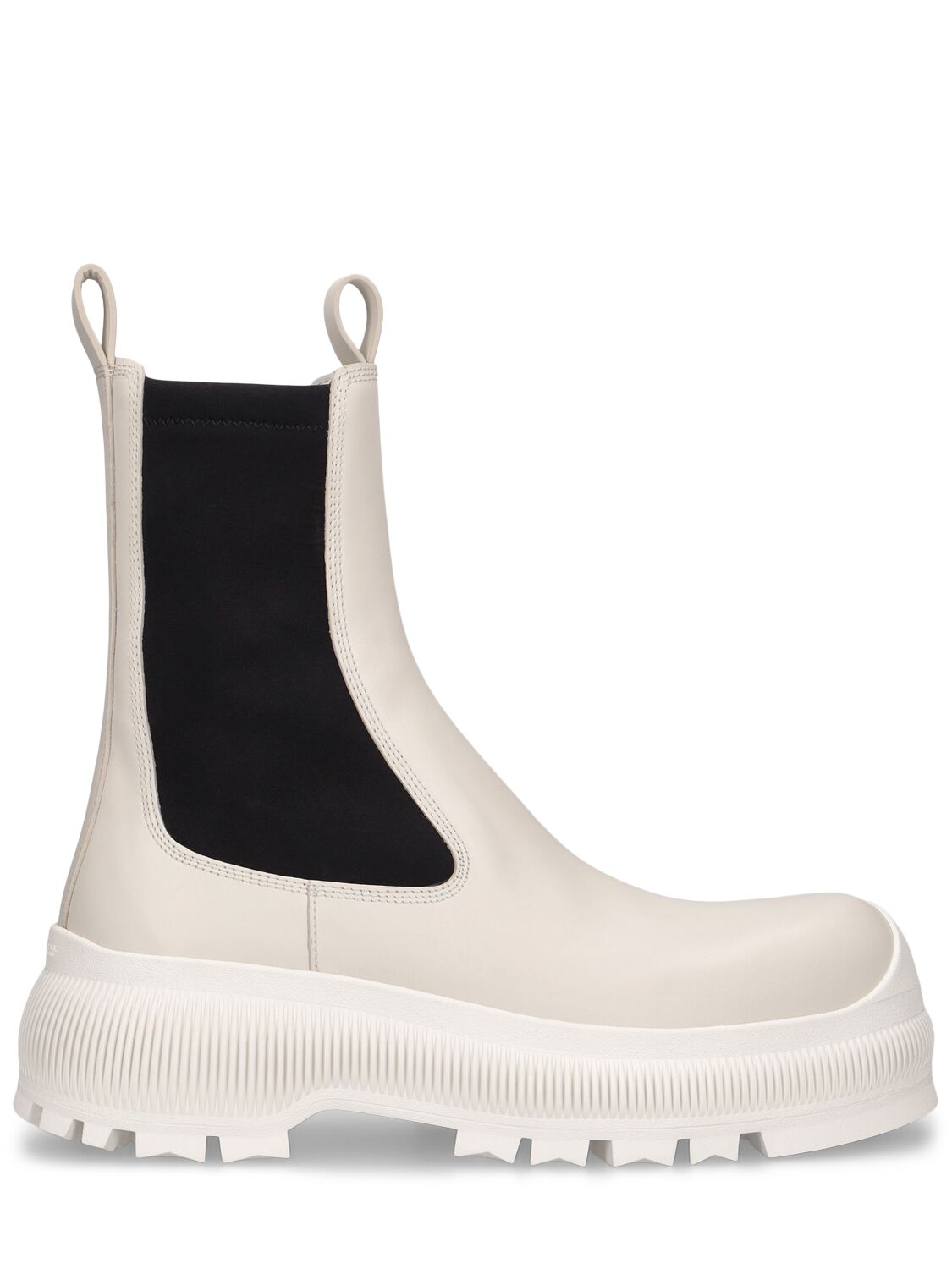 Jil Sander 35mm Leather Ankle Boots In White