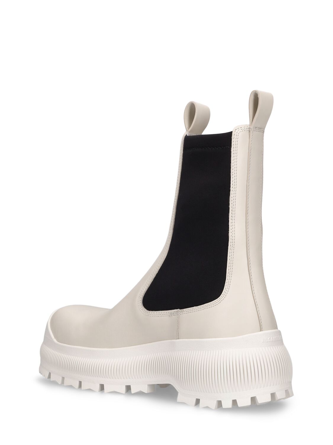Shop Jil Sander 35mm Leather Ankle Boots In White