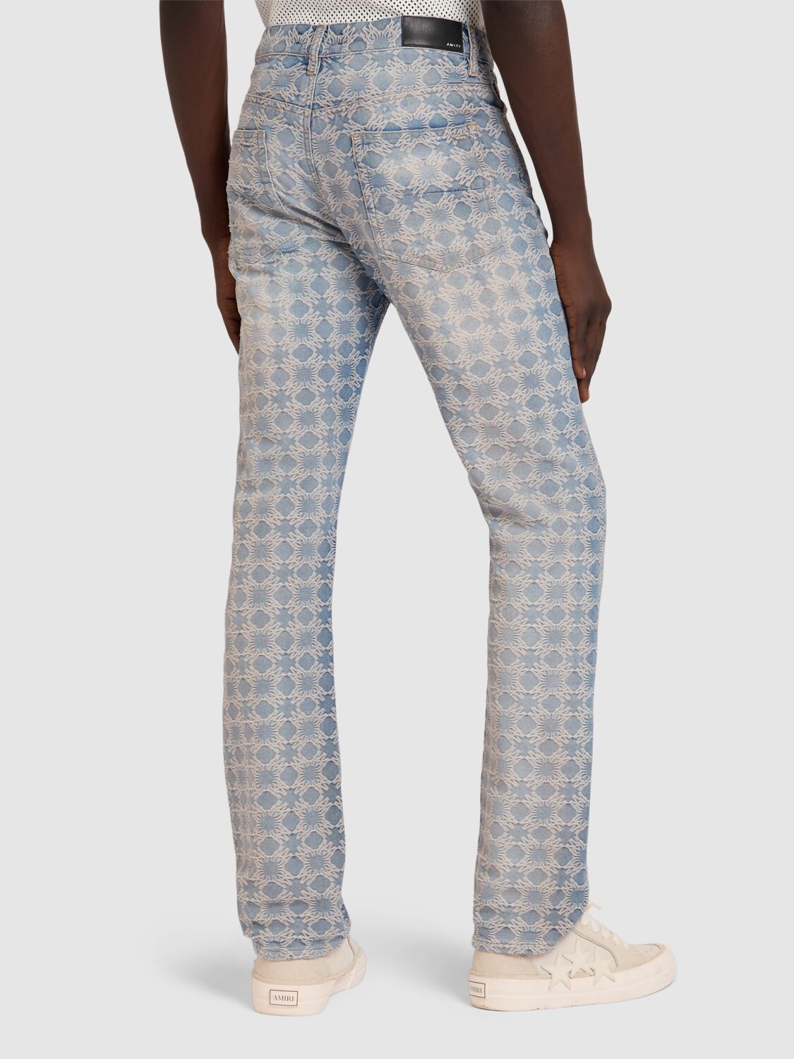 Shop Amiri Quad Straight Jeans In Lighblue