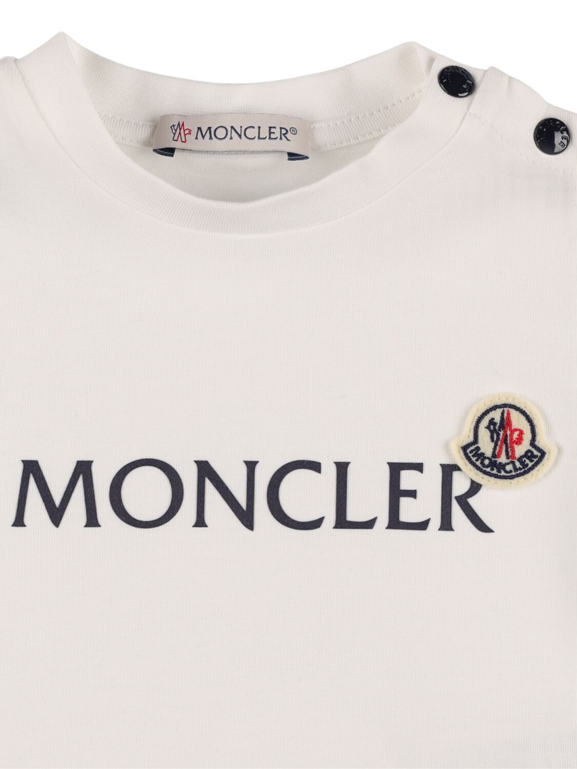 Shop Moncler Logo Cotton Blend T-shirt & Shorts In White,blue