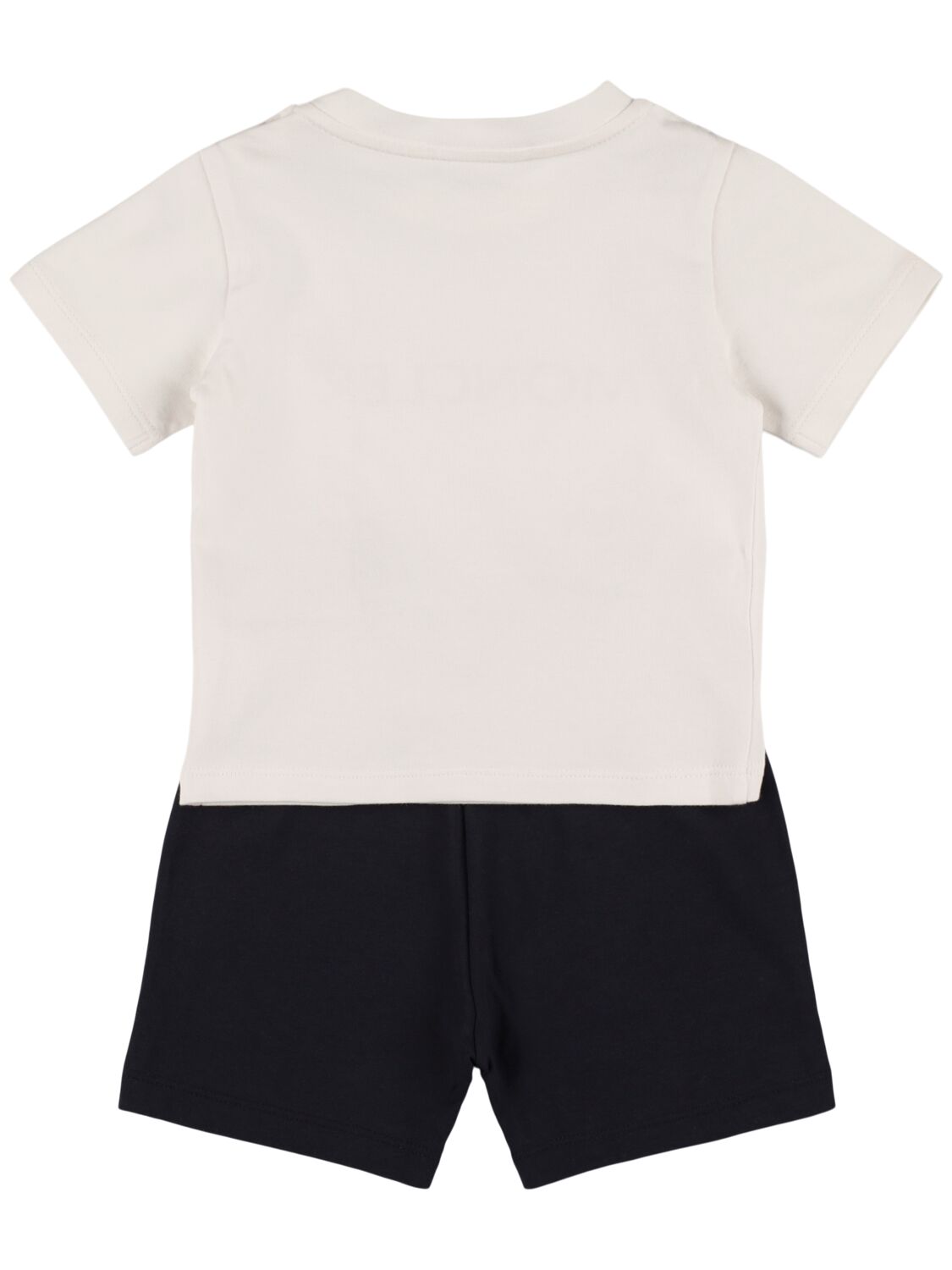 Shop Moncler Logo Cotton Blend T-shirt & Shorts In White,blue