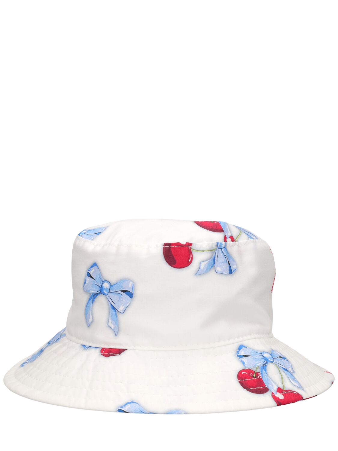 Monnalisa Cotton Poplin Bucket Hat In Multicolor