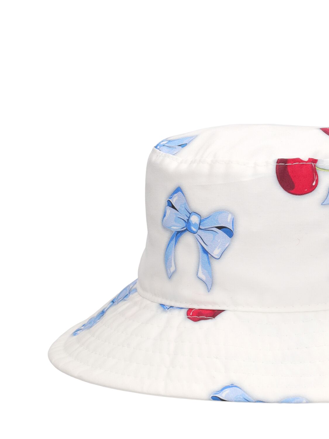 Monnalisa Cotton Poplin Bucket Hat In Multicolor