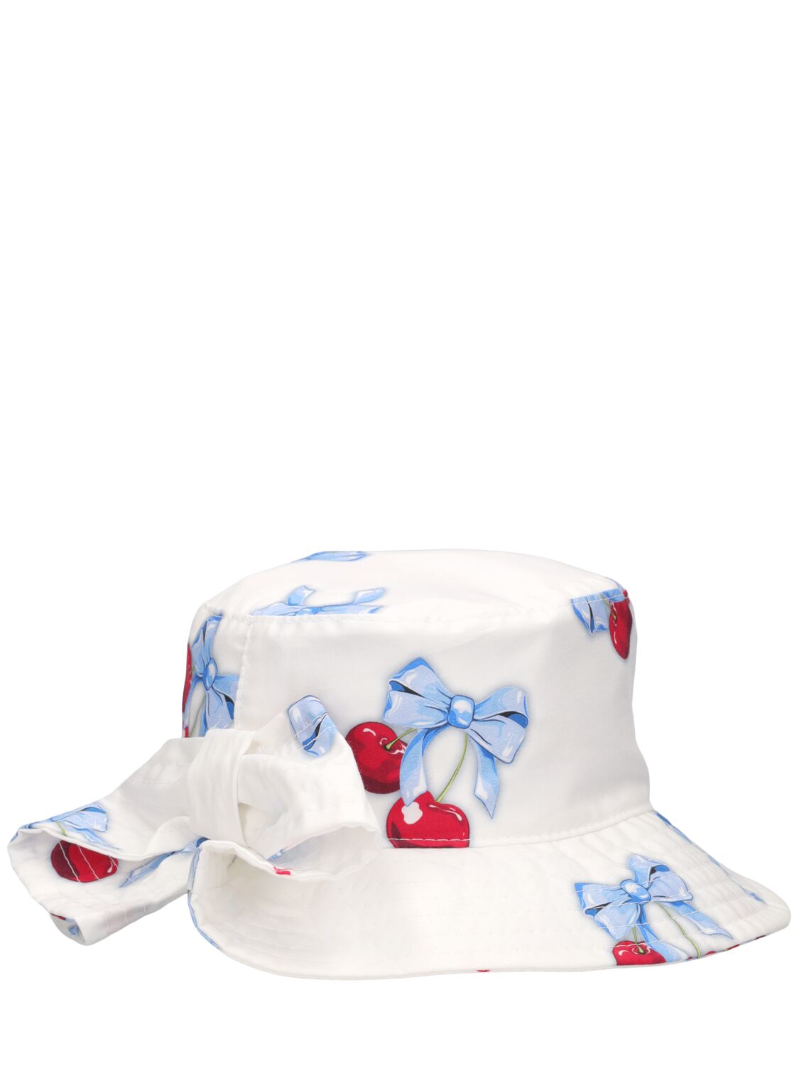 Monnalisa Cotton Poplin Bucket Hat In Multicolor