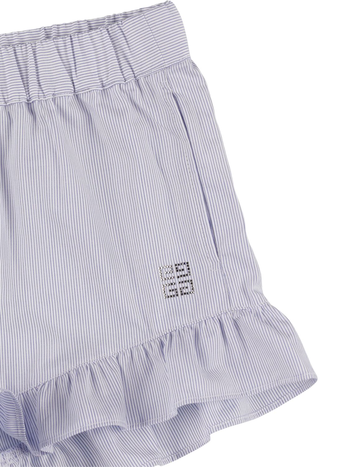 Shop Givenchy Striped Cotton Shirt & Shorts In White/blue