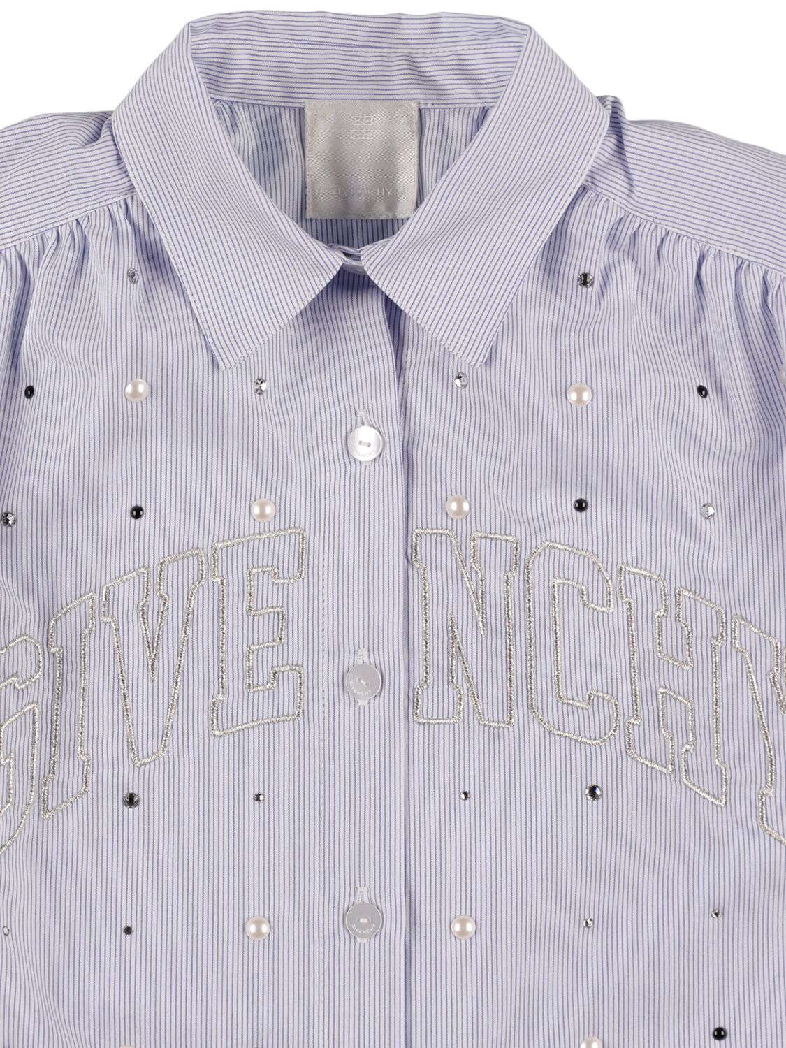 Shop Givenchy Striped Cotton Shirt & Shorts In White/blue