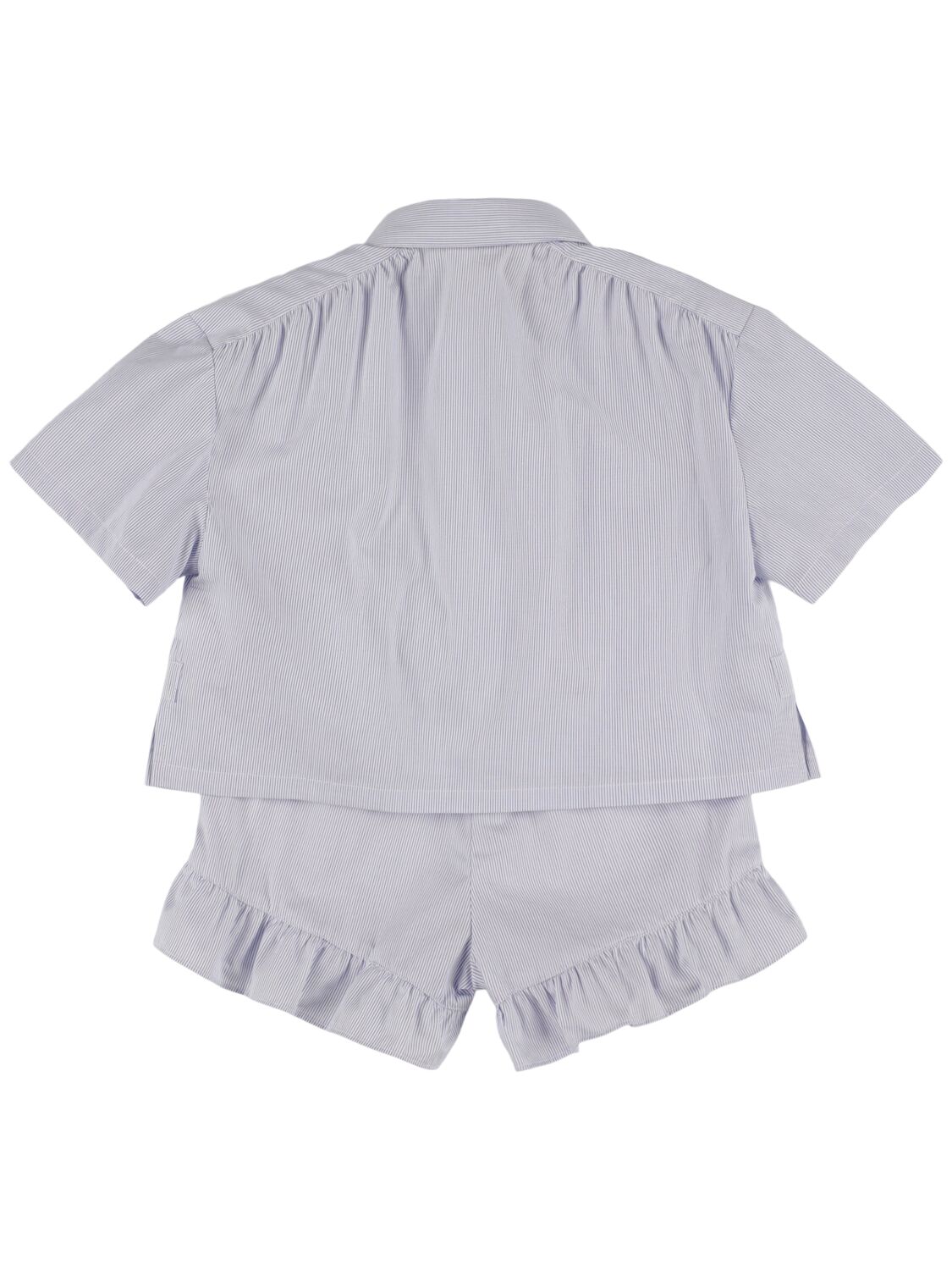 Shop Givenchy Striped Cotton Shirt & Shorts In White/blue