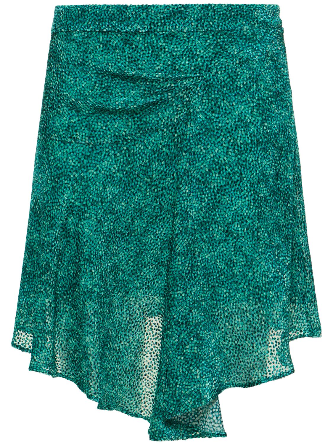 Isabel Marant Selena Printed Viscose & Silk Mini Dress In Green