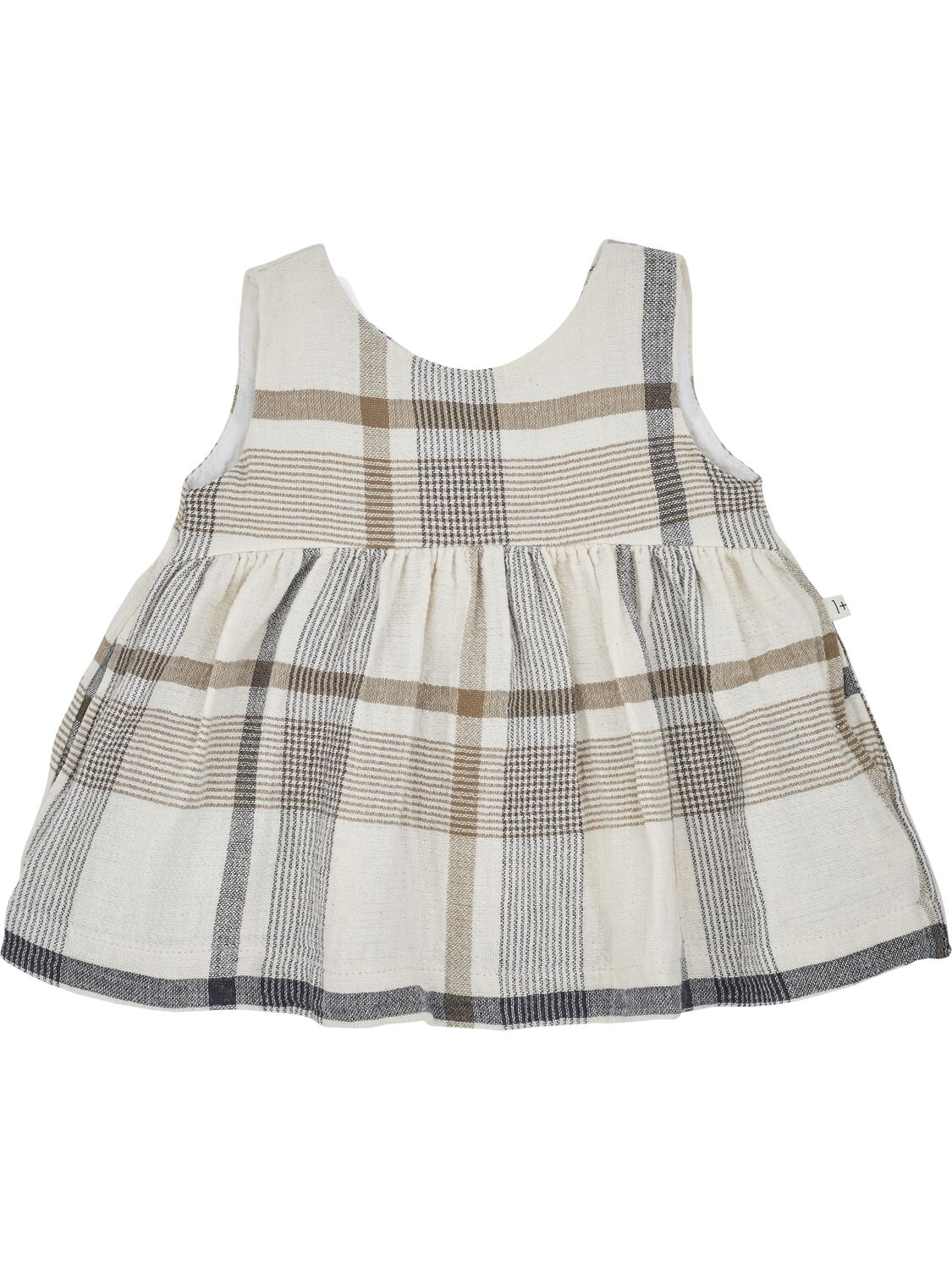 Shop 1+ In The Family Cotton Madras Dress In Grey,multi