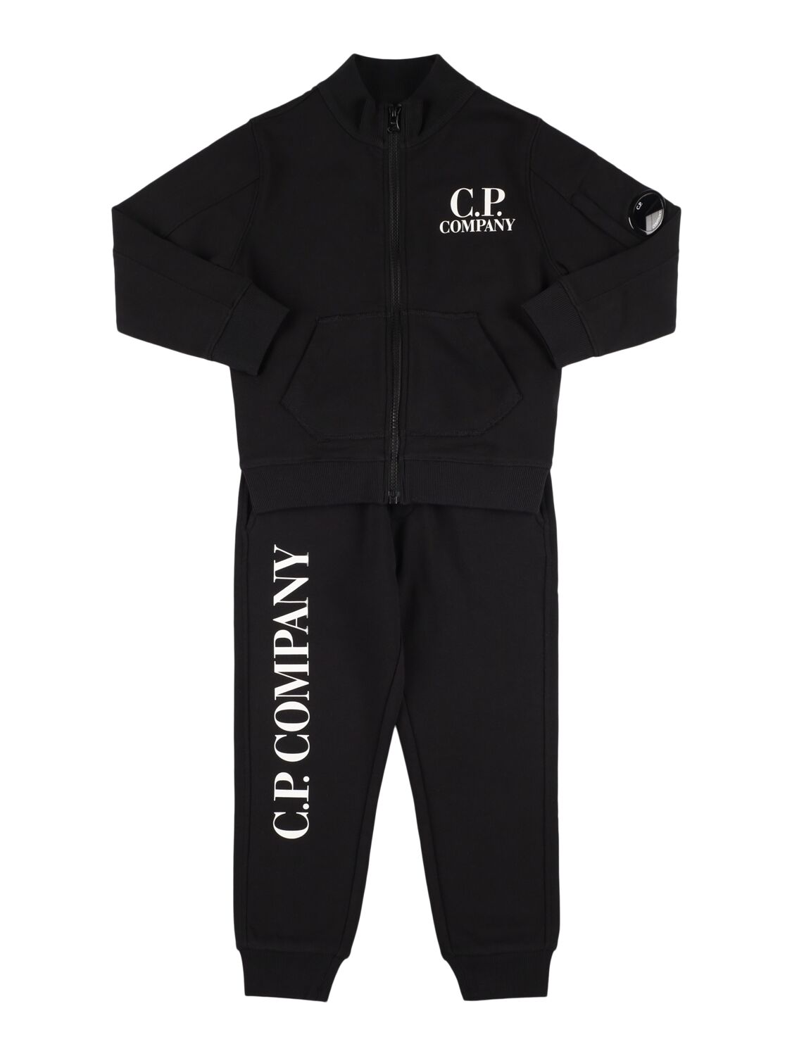 C.p. Company Kids' Cotton Sweatshirt & Sweatpants In Black