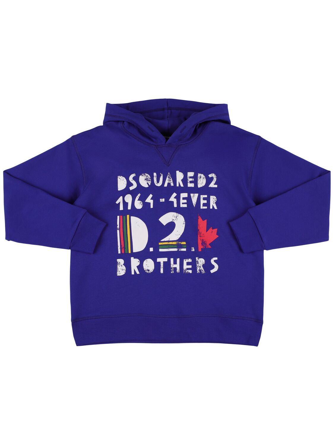 Dsquared2 Kids' Printed Hooded Sweatshirt In Blue