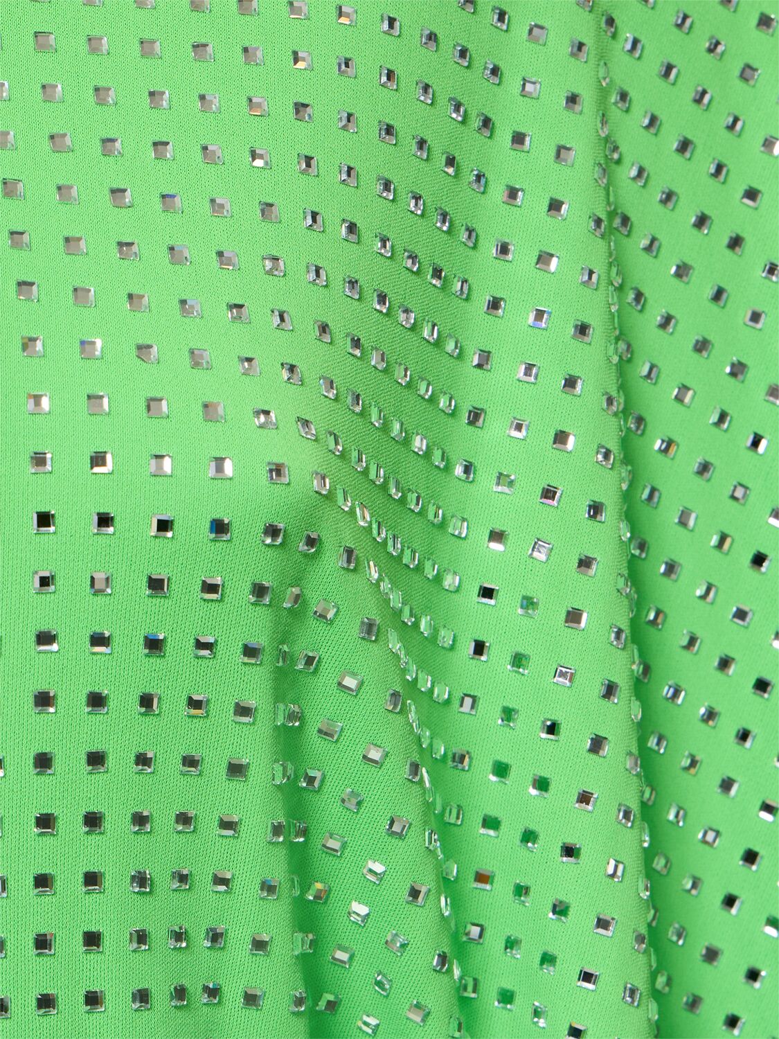 Shop David Koma Crystal Embellished Kaftan Mini Dress In Green
