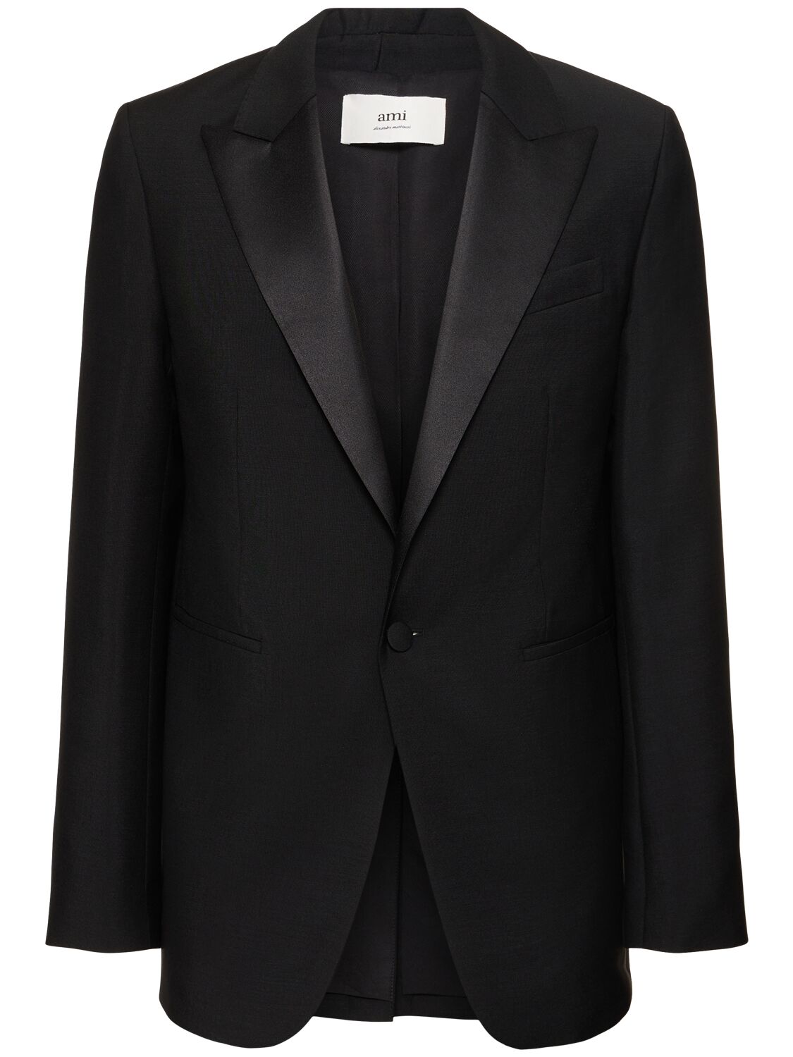 Ami Alexandre Mattiussi Wool & Mohair Tuxedo Blazer In Black