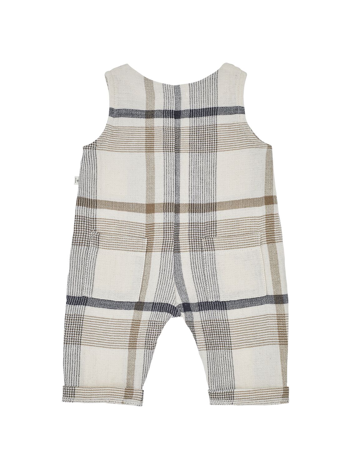 Shop 1+ In The Family Cotton Madras Overalls In Grey,multi