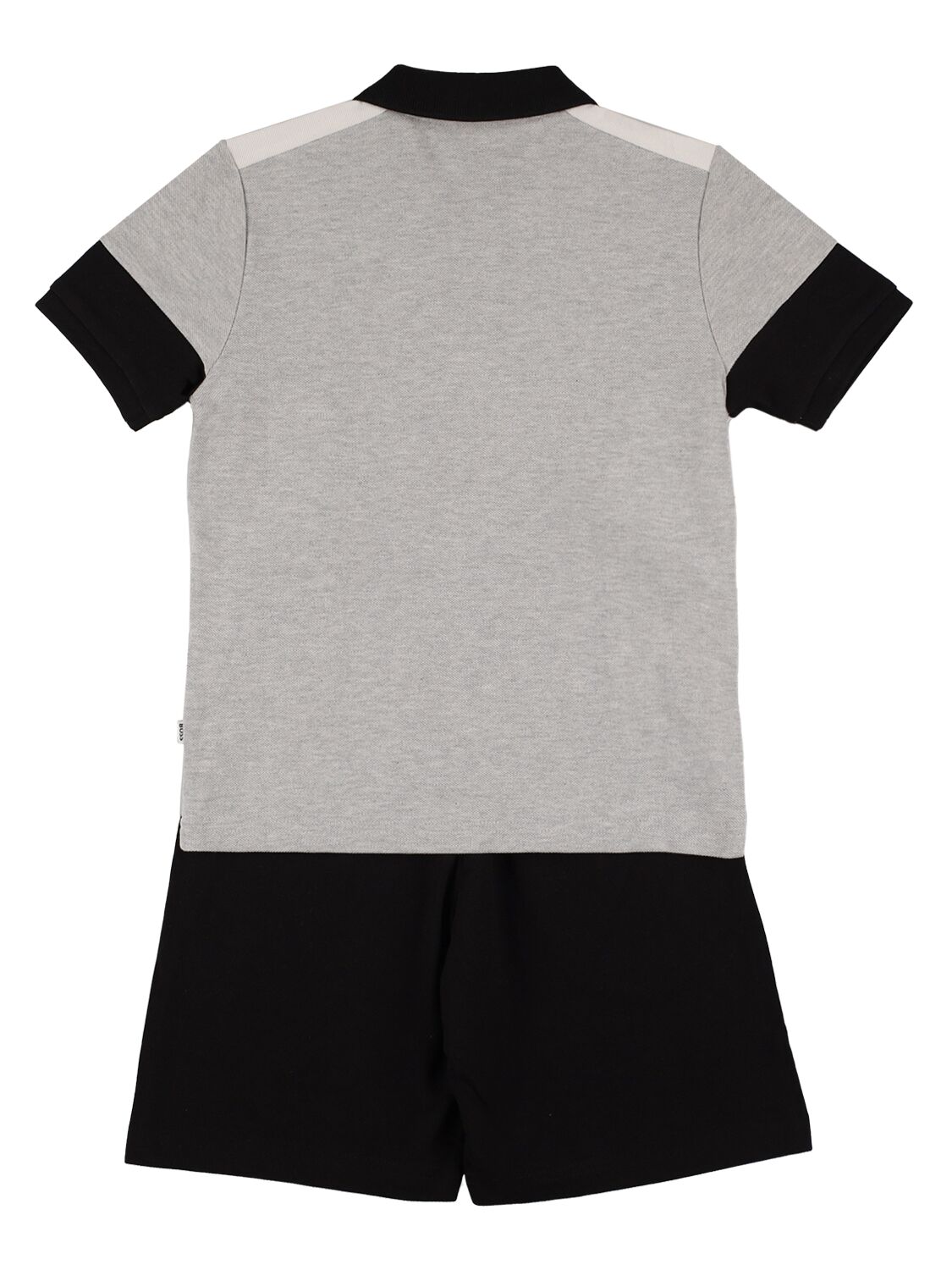 Shop Hugo Boss Cotton Piqué Polo Shirt & Shorts In Grey,black