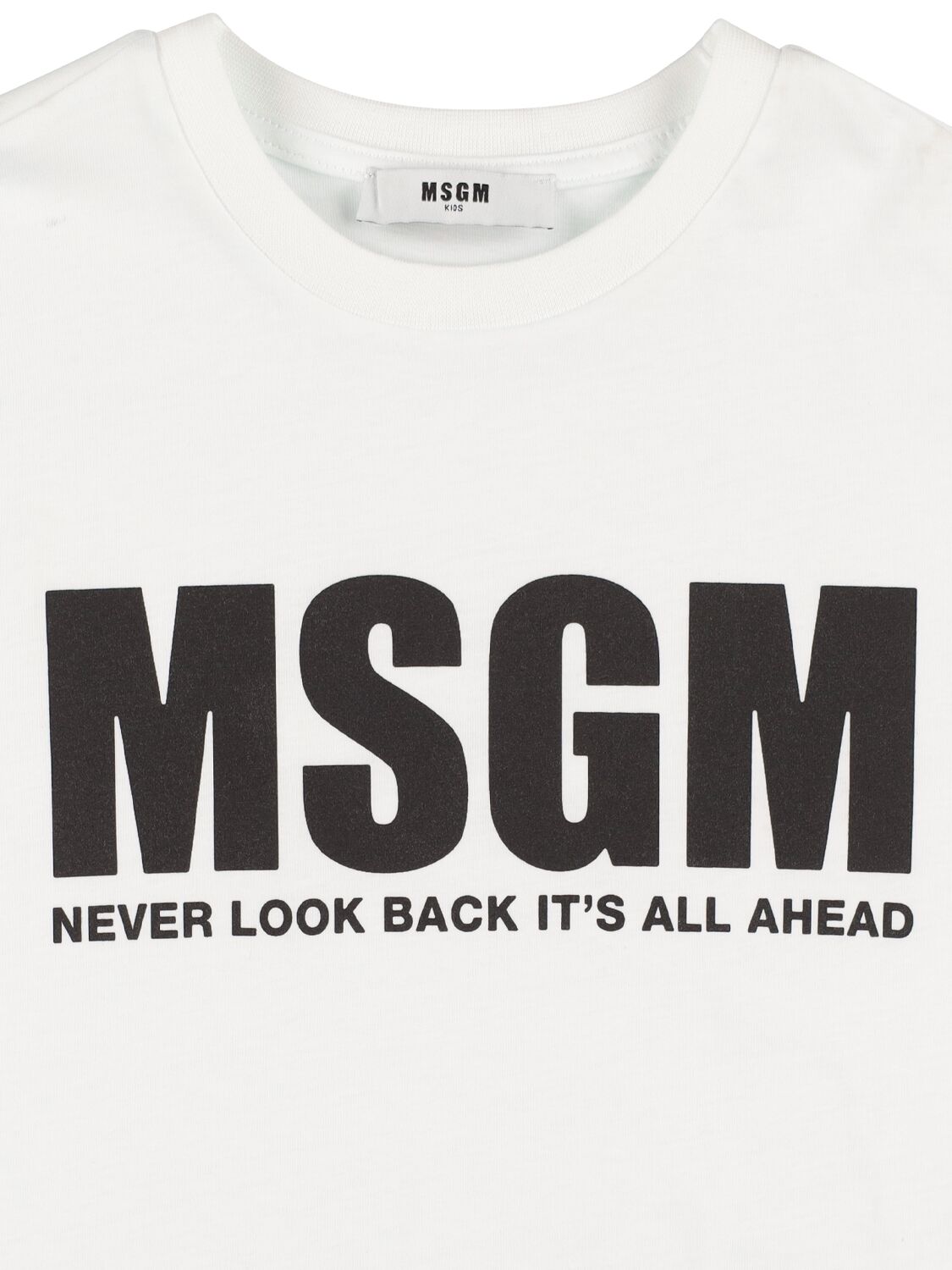 Shop Msgm Cotton Jersey T-shirt & Mesh Top In White