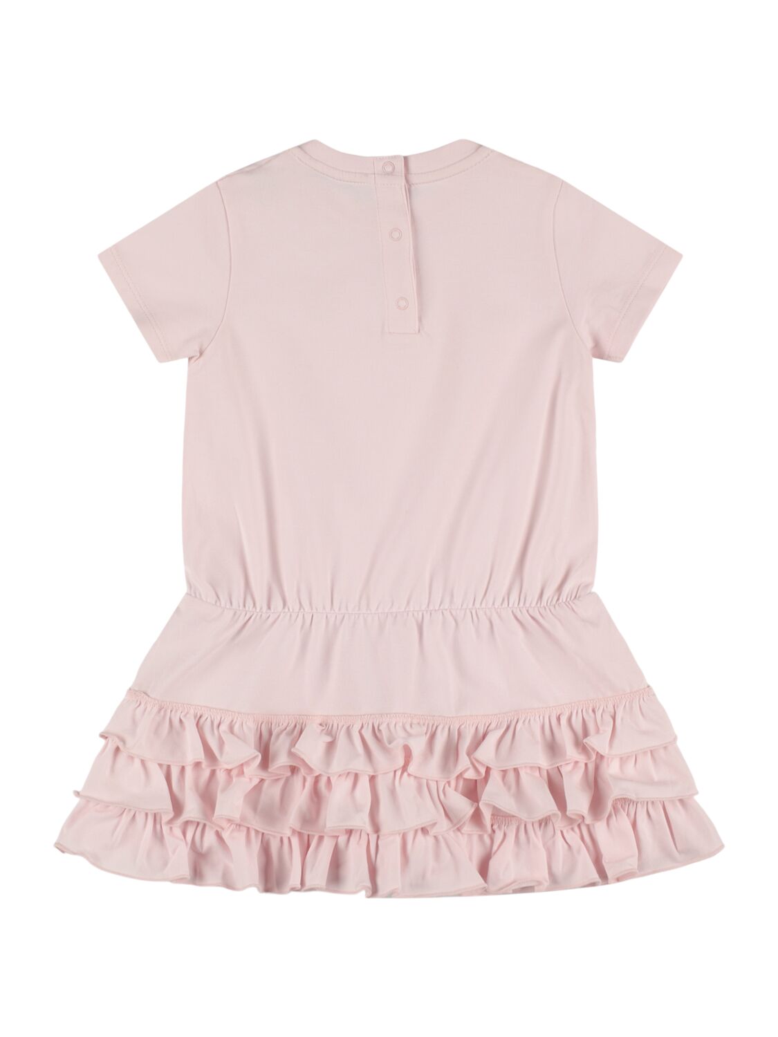 Shop Moncler Stretch Cotton Jersey Blend Dress In Soft Pink