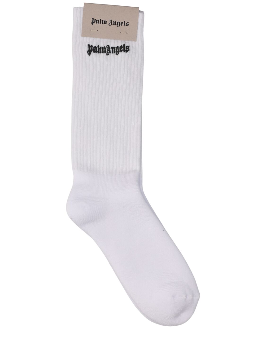 Palm Angels Embroidery Logo Cotton Socks In White