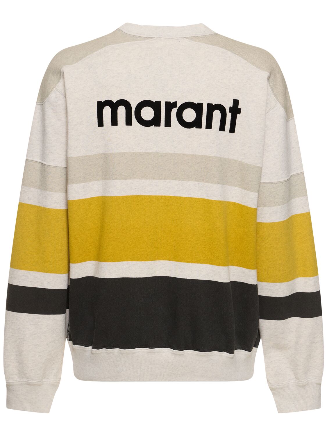 Shop Marant Meyoan Cotton Blend Sweatshirt In White,yellow