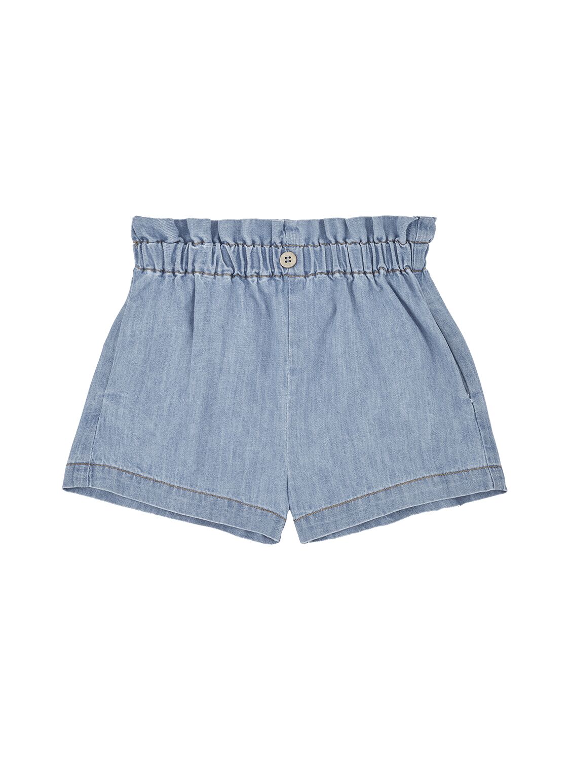 1+ In The Family Kids' Cotton Chambray Shorts In Blue