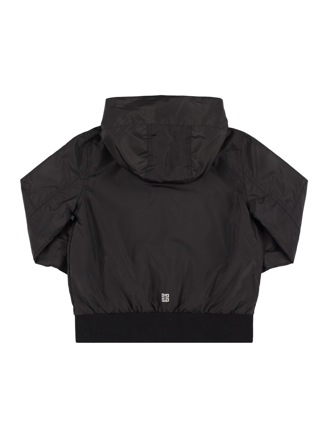 Shop Givenchy Logo Nylon Windbreaker W/hood In Black