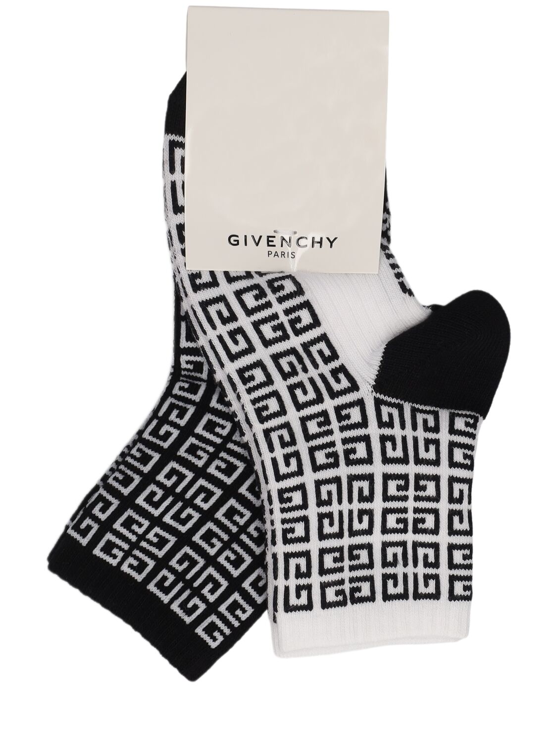 Givenchy Cotton Blend Socks W/logo In Black
