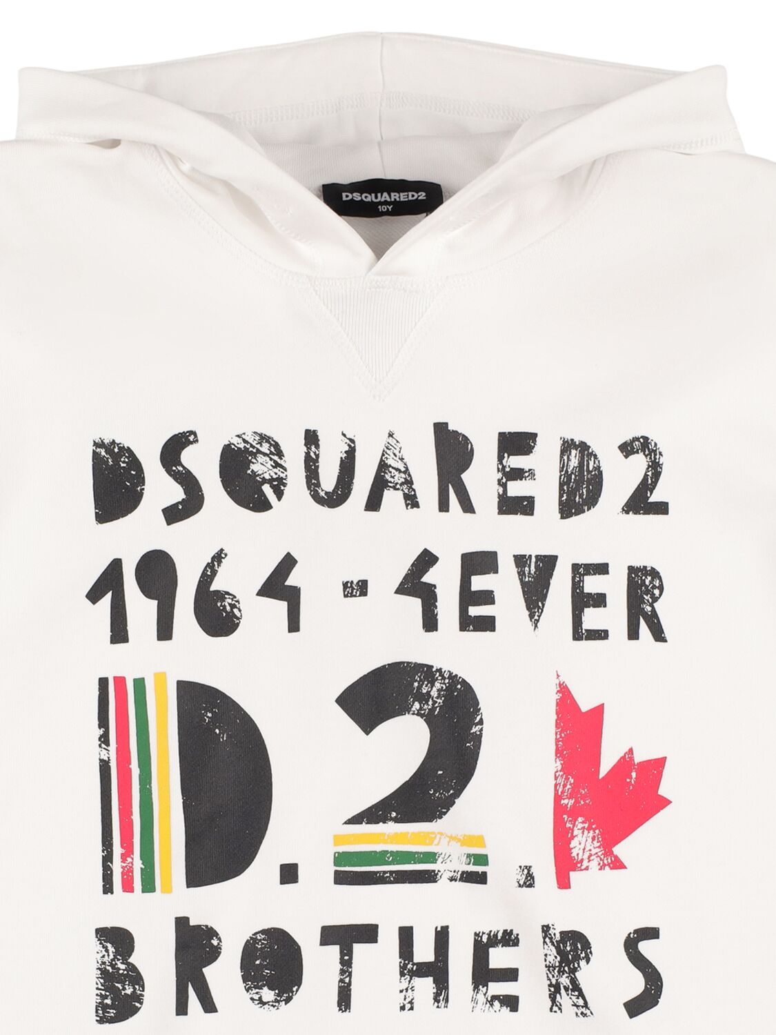 Shop Dsquared2 Printed Hooded Sweatshirt In White
