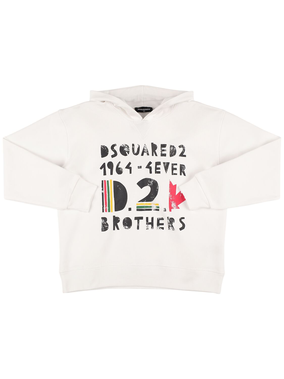Dsquared2 Kids' Printed Hooded Sweatshirt In White