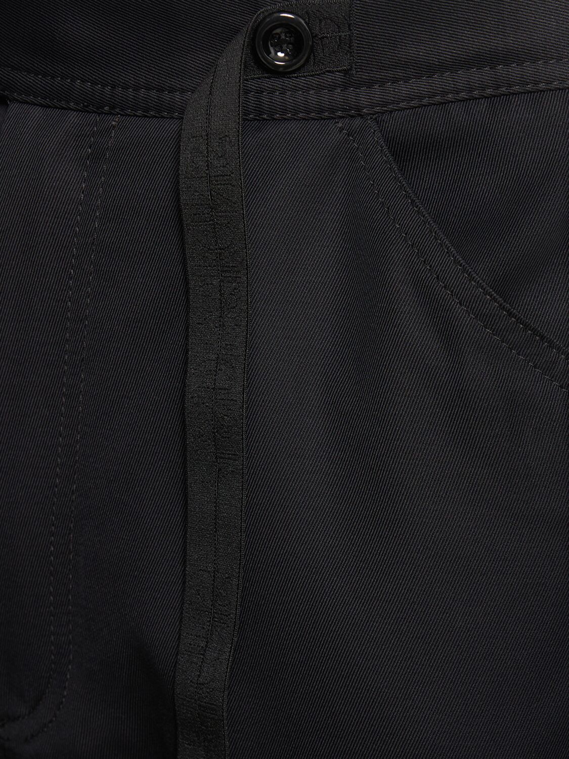 Shop 4sdesigns Viscose & Cotton Twill Formal Pants In Black