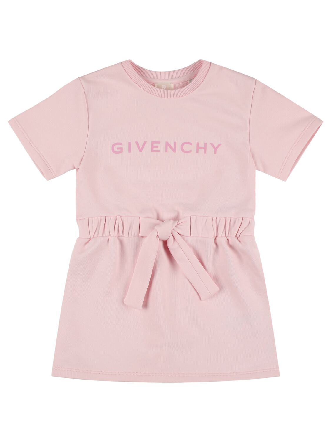 Givenchy Cotton Blend Logo Dress In Pink