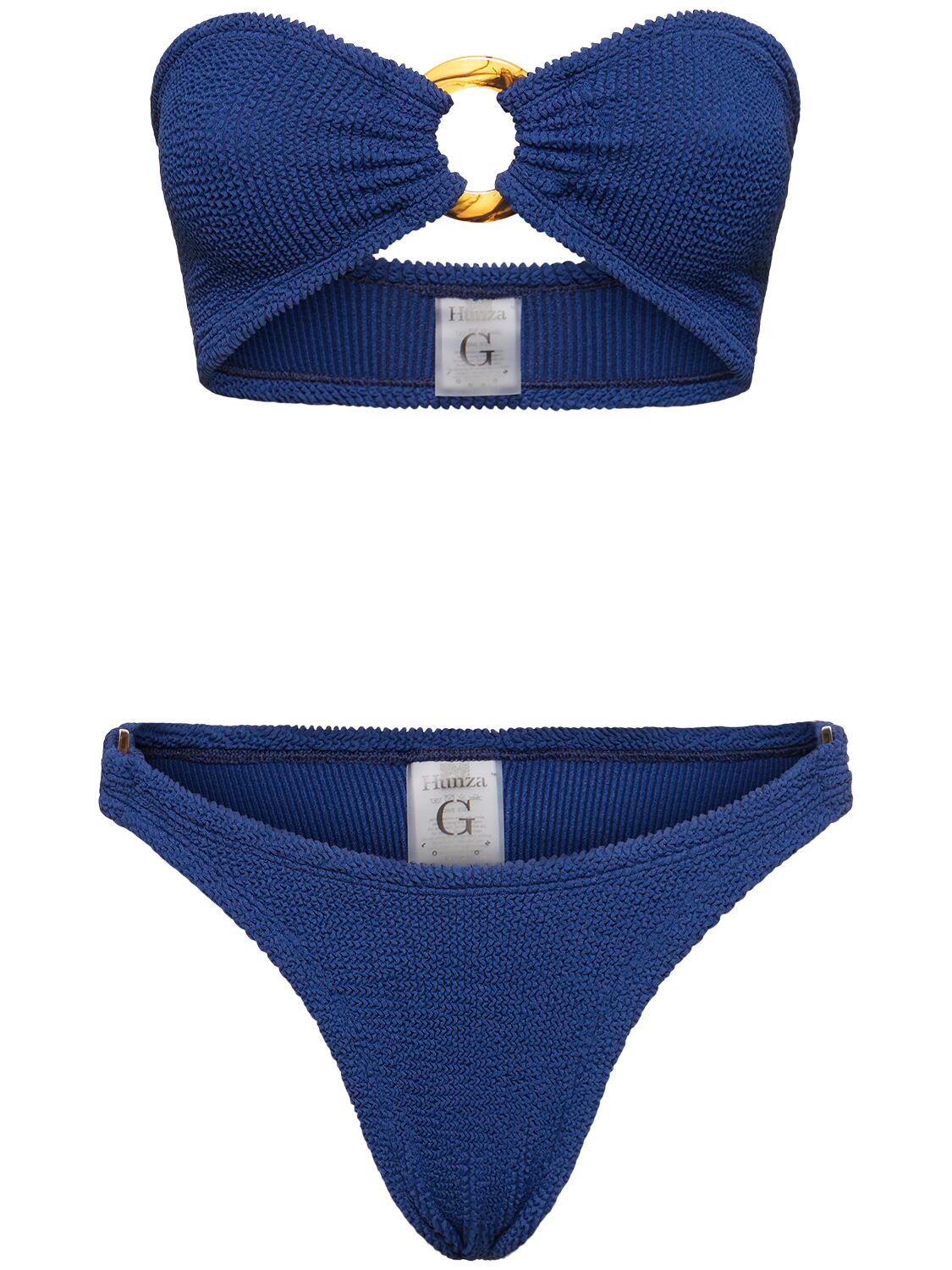 Hunza G Gloria Bandeau Bikini Set In 海军蓝