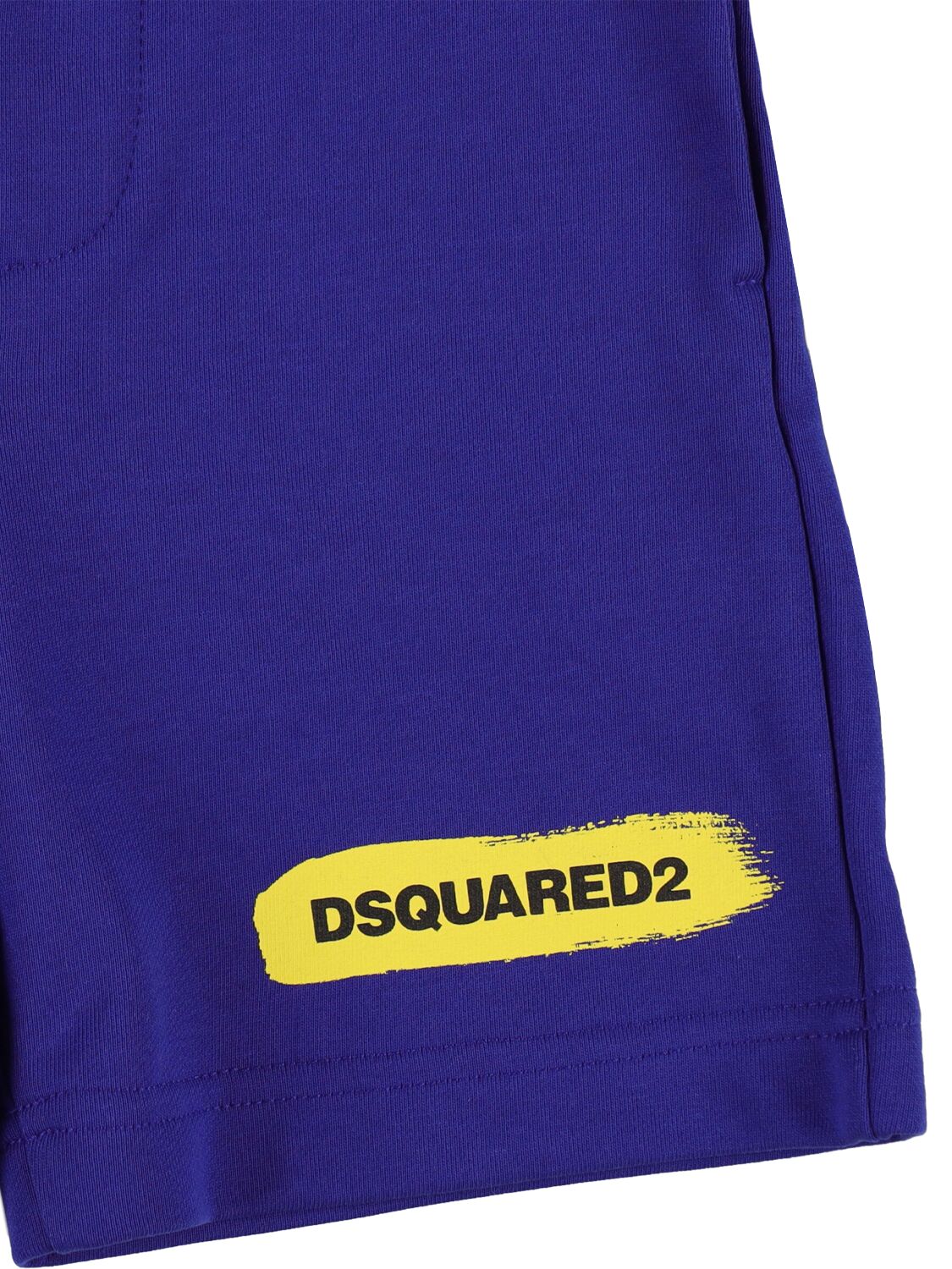 Shop Dsquared2 Logo Print Cotton Sweat Shorts In Blue