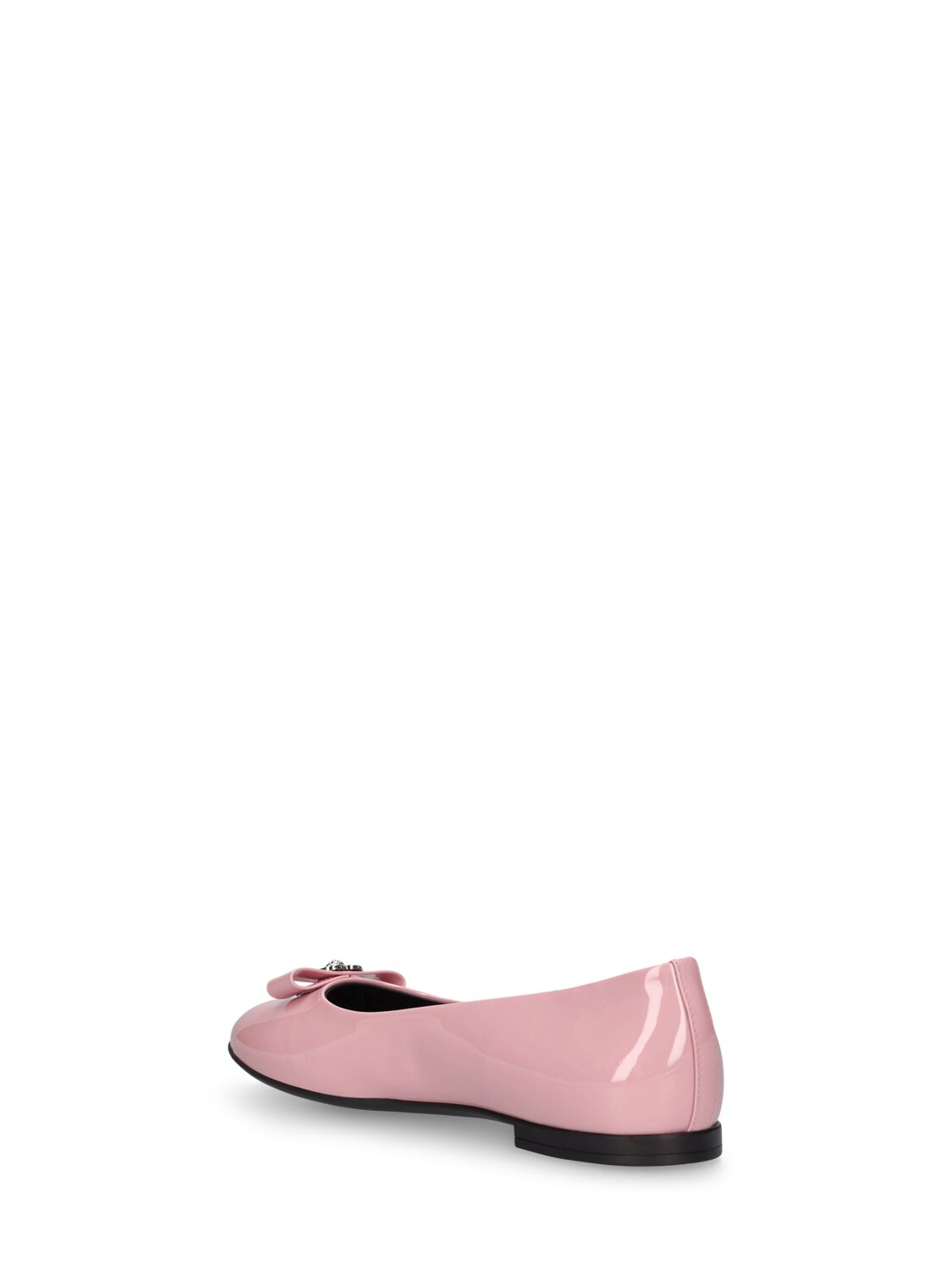 Shop Versace Leather Ballerinas In Pink