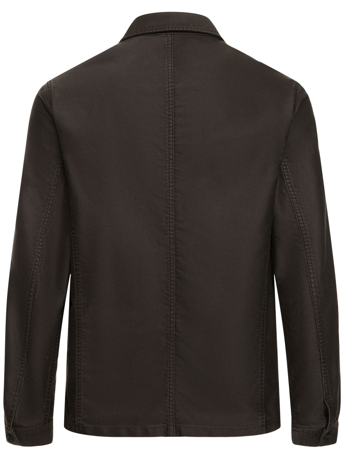 Shop Tom Ford Double Weft Twill Chore Jacket In Dark Chocolate