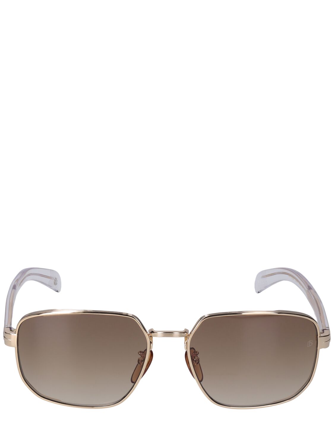 Db Eyewear By David Beckham Db Square Metal Sunglasses In Gold,crystal