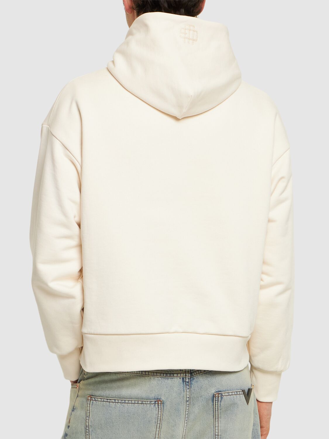 Shop Garment Workshop Double Layer Hoodie W/ Double Embroidery In Heavy Cream