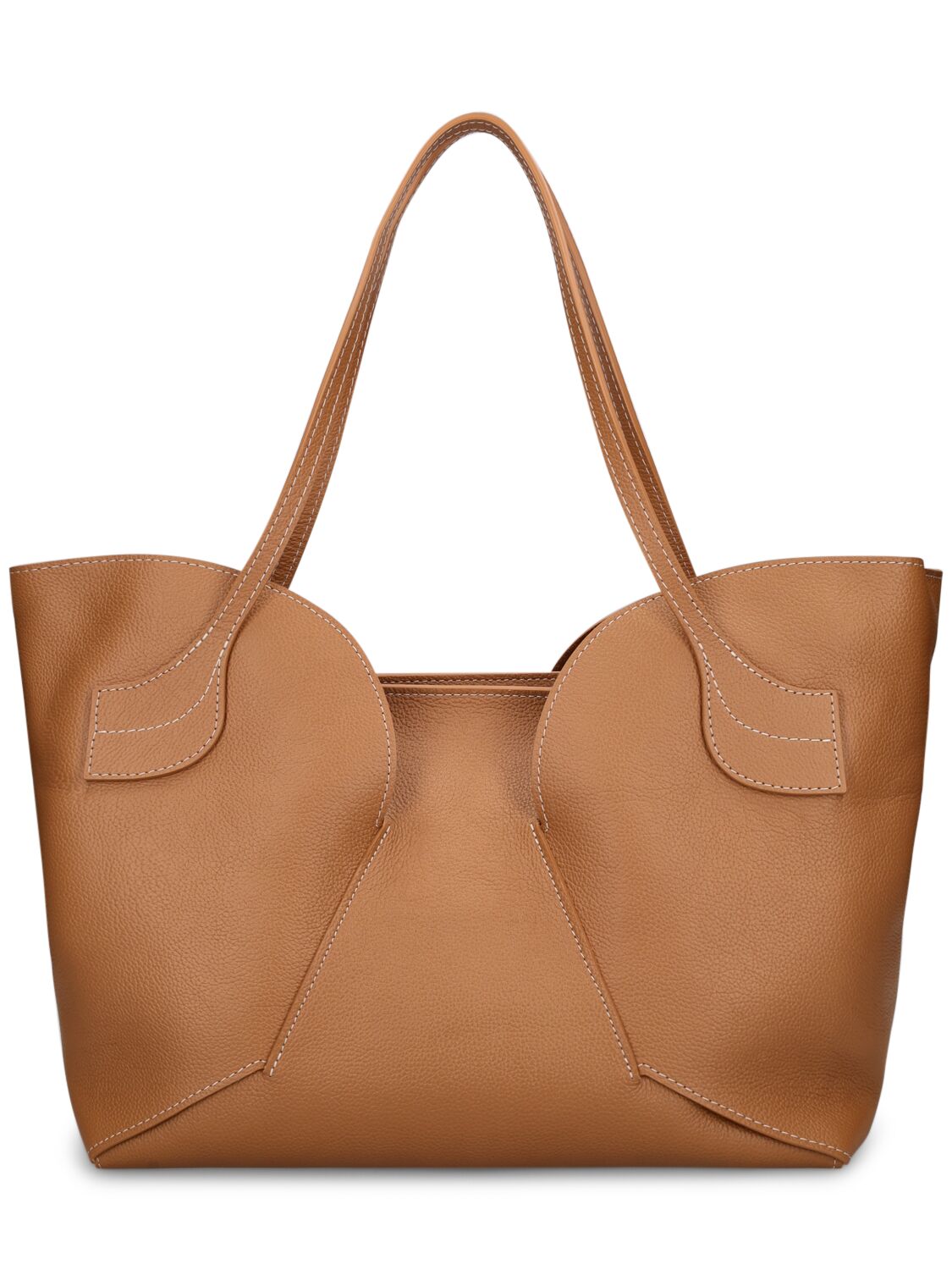 Image of Large Sepal Distressed Leather Tote Bag
