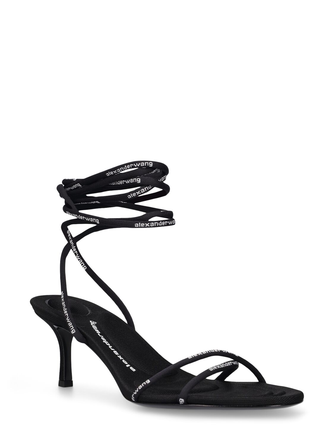 Shop Alexander Wang 65mm Helix Faux Leather Sandals In Black