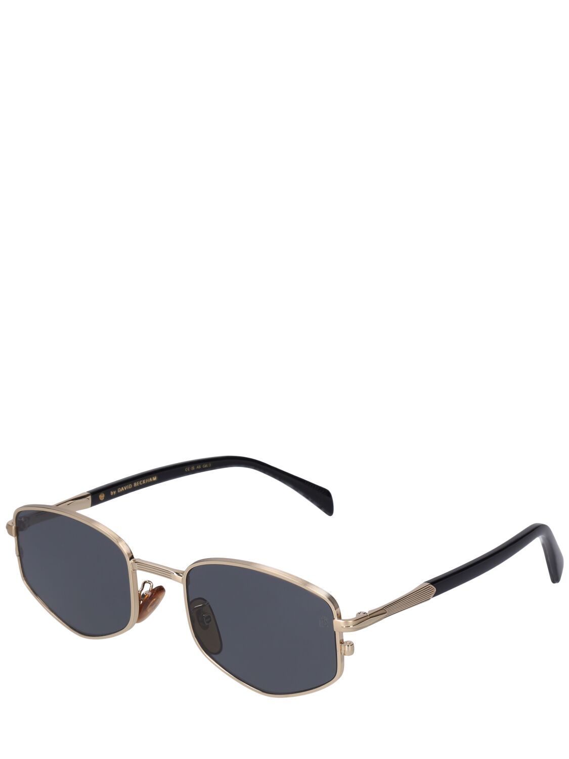 Shop Db Eyewear By David Beckham Db Oval Aviator Metal Sunglasses In Gold,grey