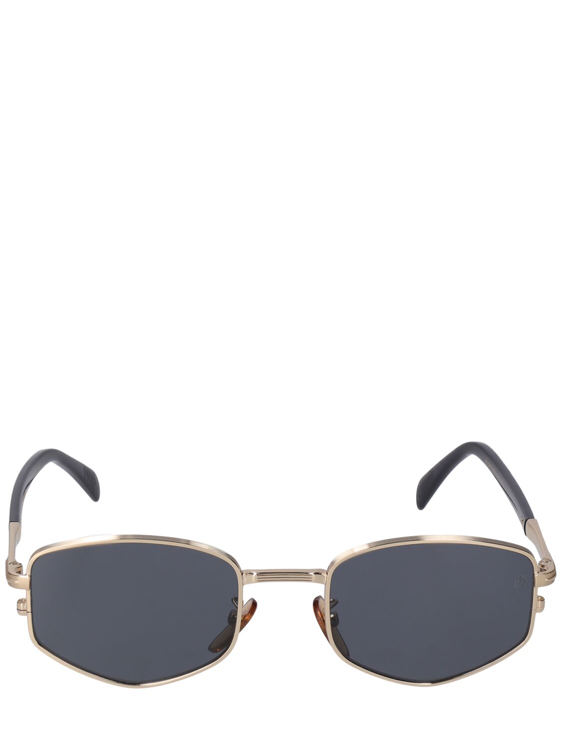 Db Eyewear By David Beckham Db Oval Aviator Metal Sunglasses In Gold,grey