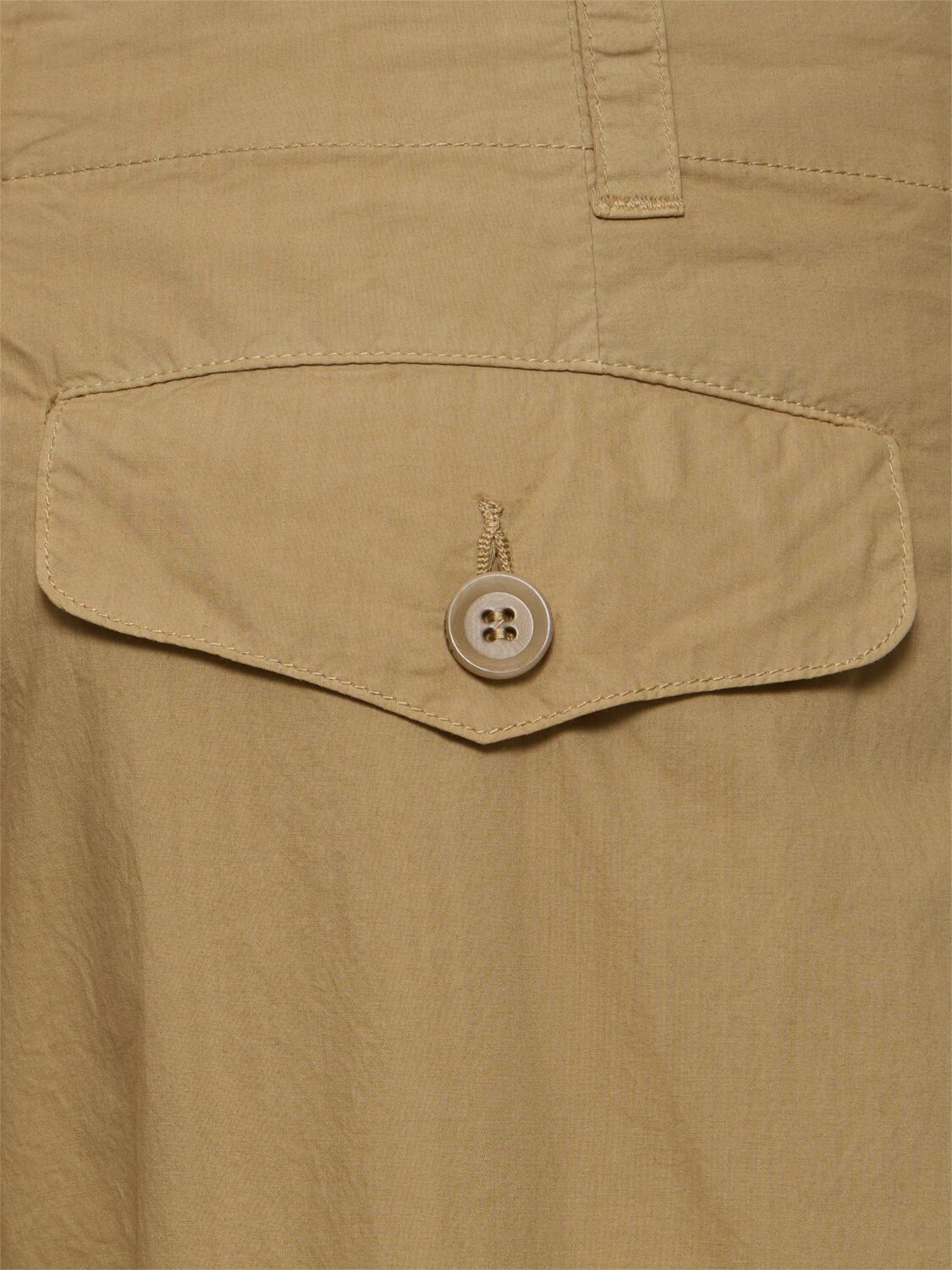 Shop Aspesi Cotton Poplin Straight Cargo Pants In Beige