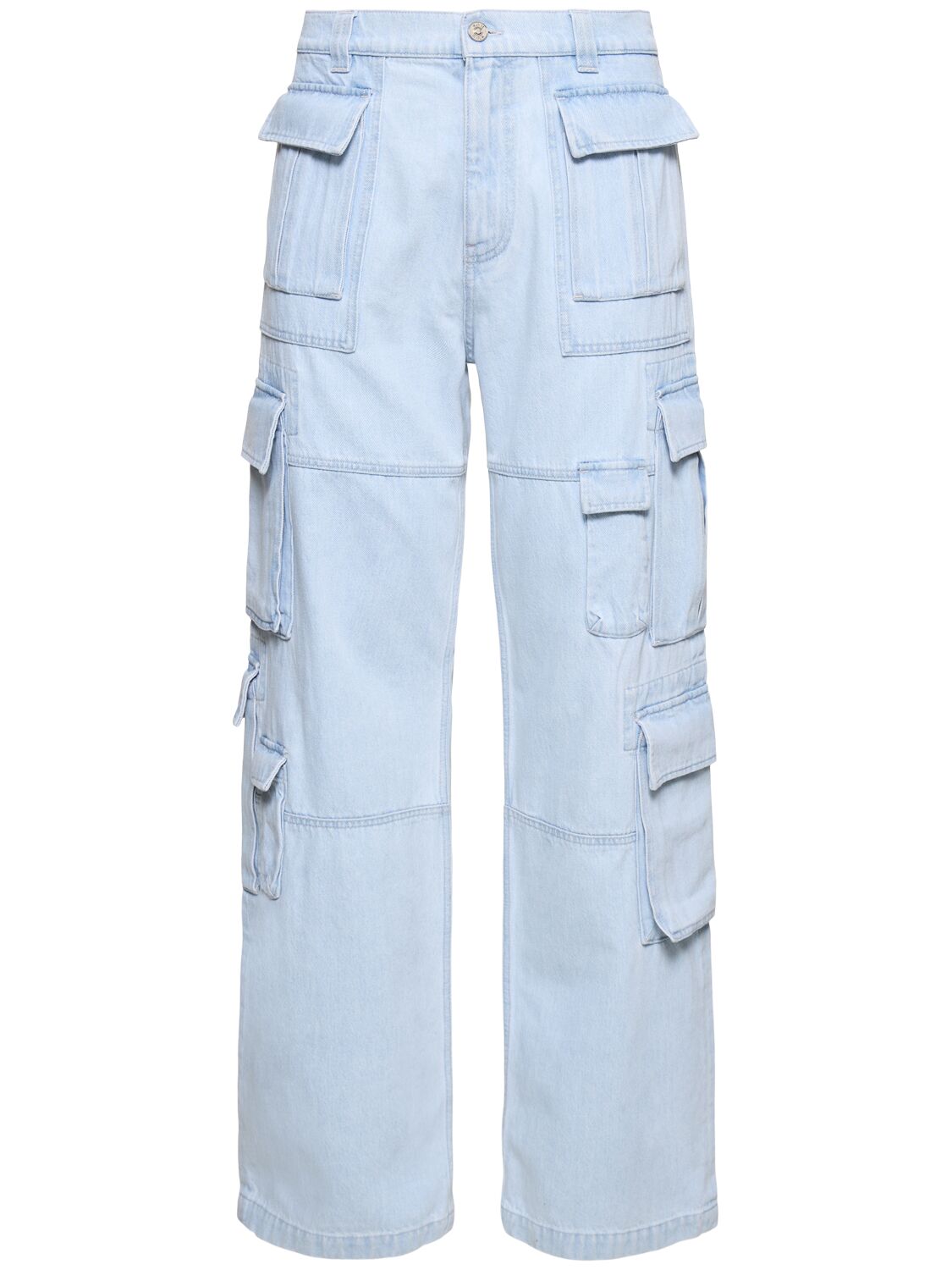 Versace Wide-leg Cargo Jeans In Light Blue