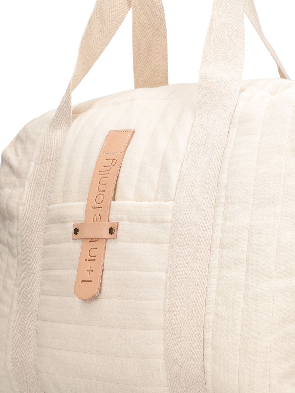 Shop 1+ In The Family Padded Cotton Changing Bag In Off-white