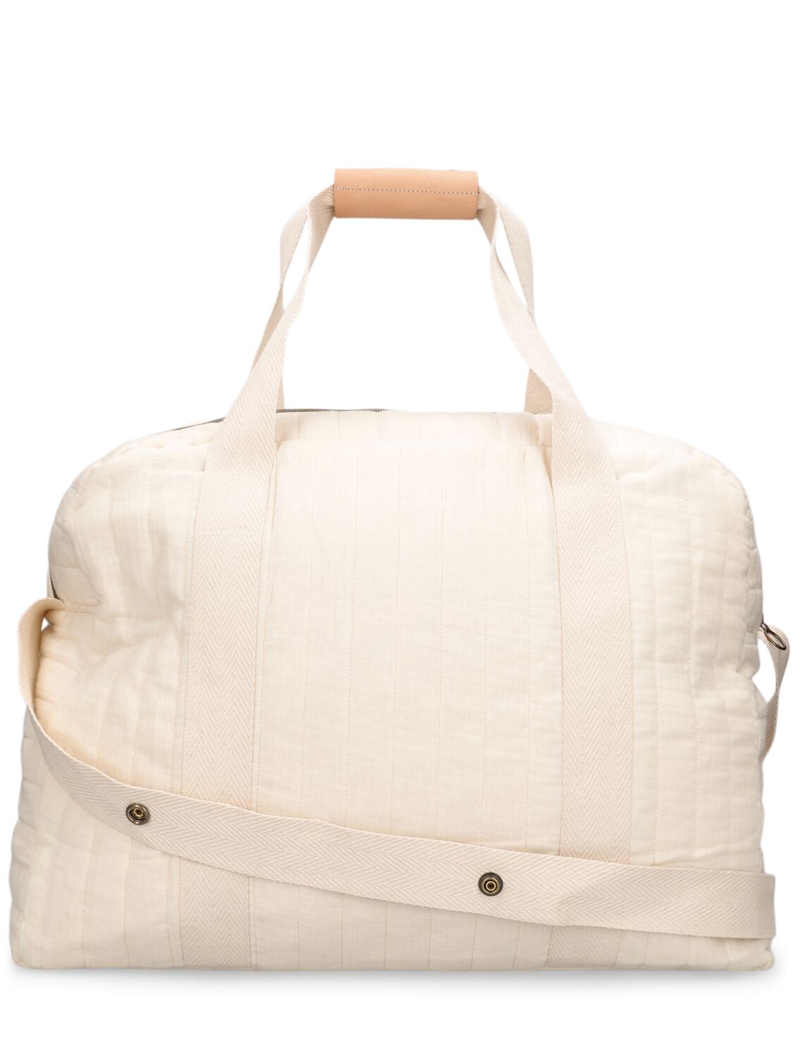 Shop 1+ In The Family Padded Cotton Changing Bag In Off-white