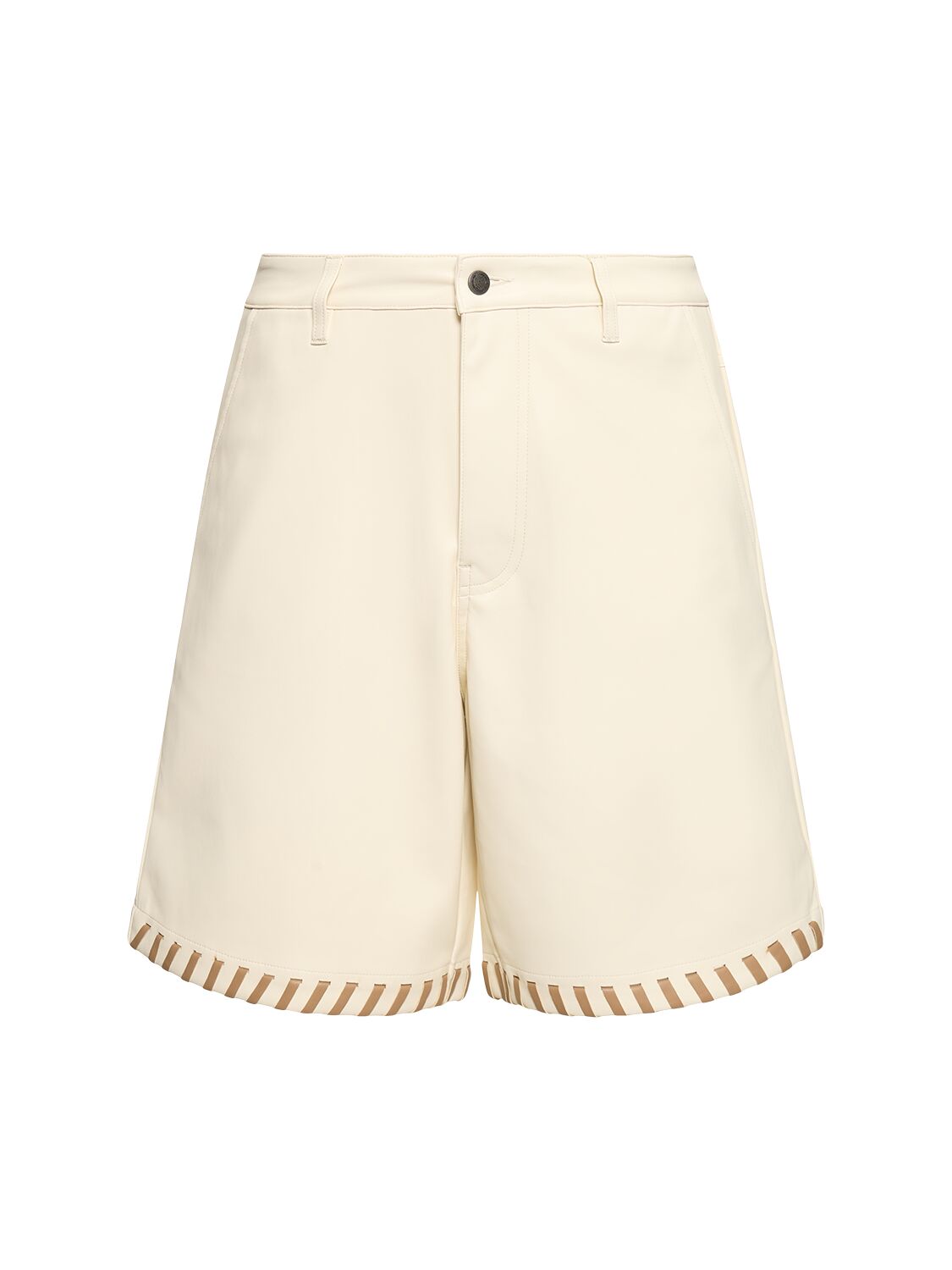 Honor The Gift Faux Leather Shorts In Neutral