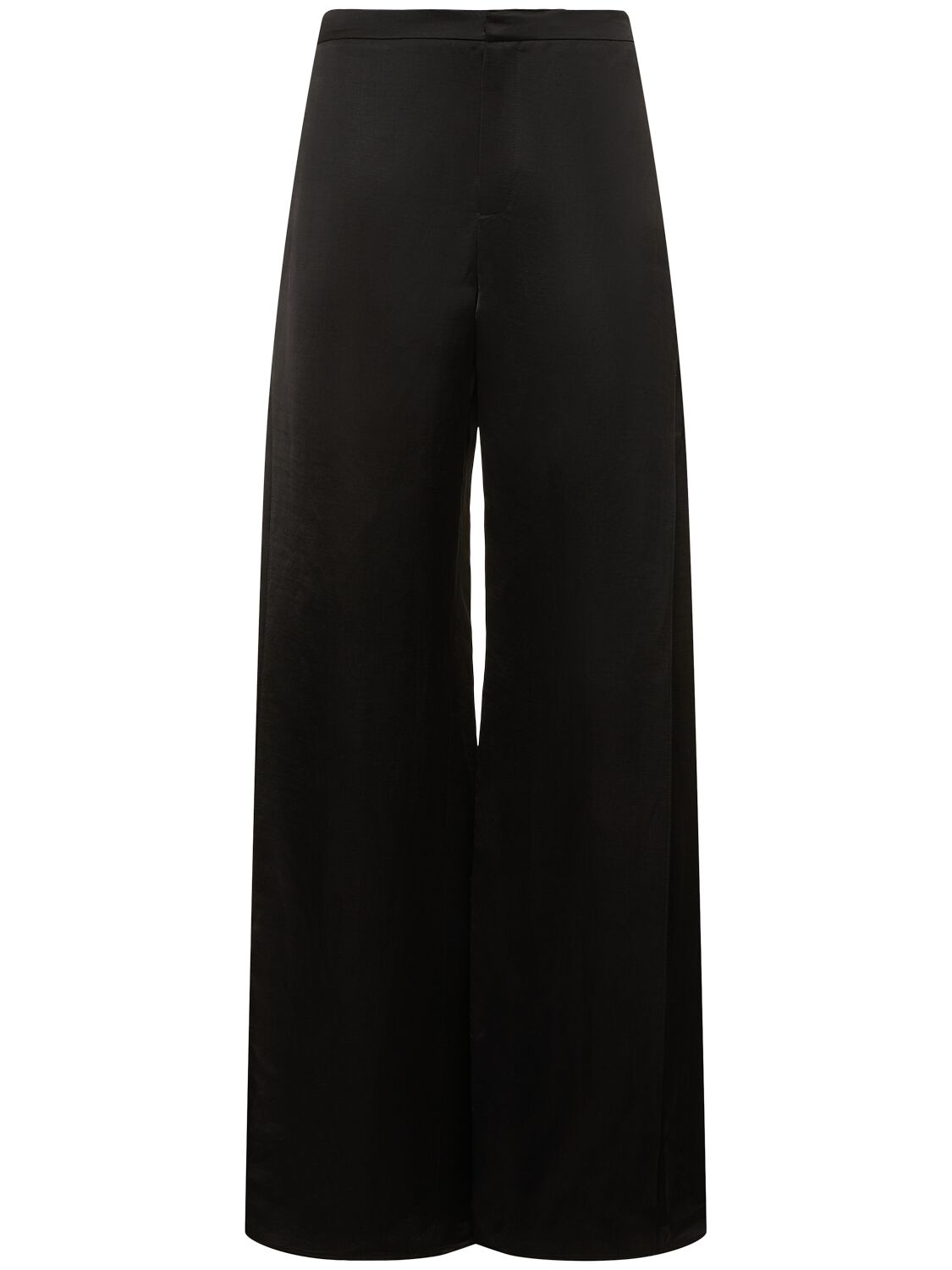 Ralph Lauren Satin Wide-leg Trousers In Black